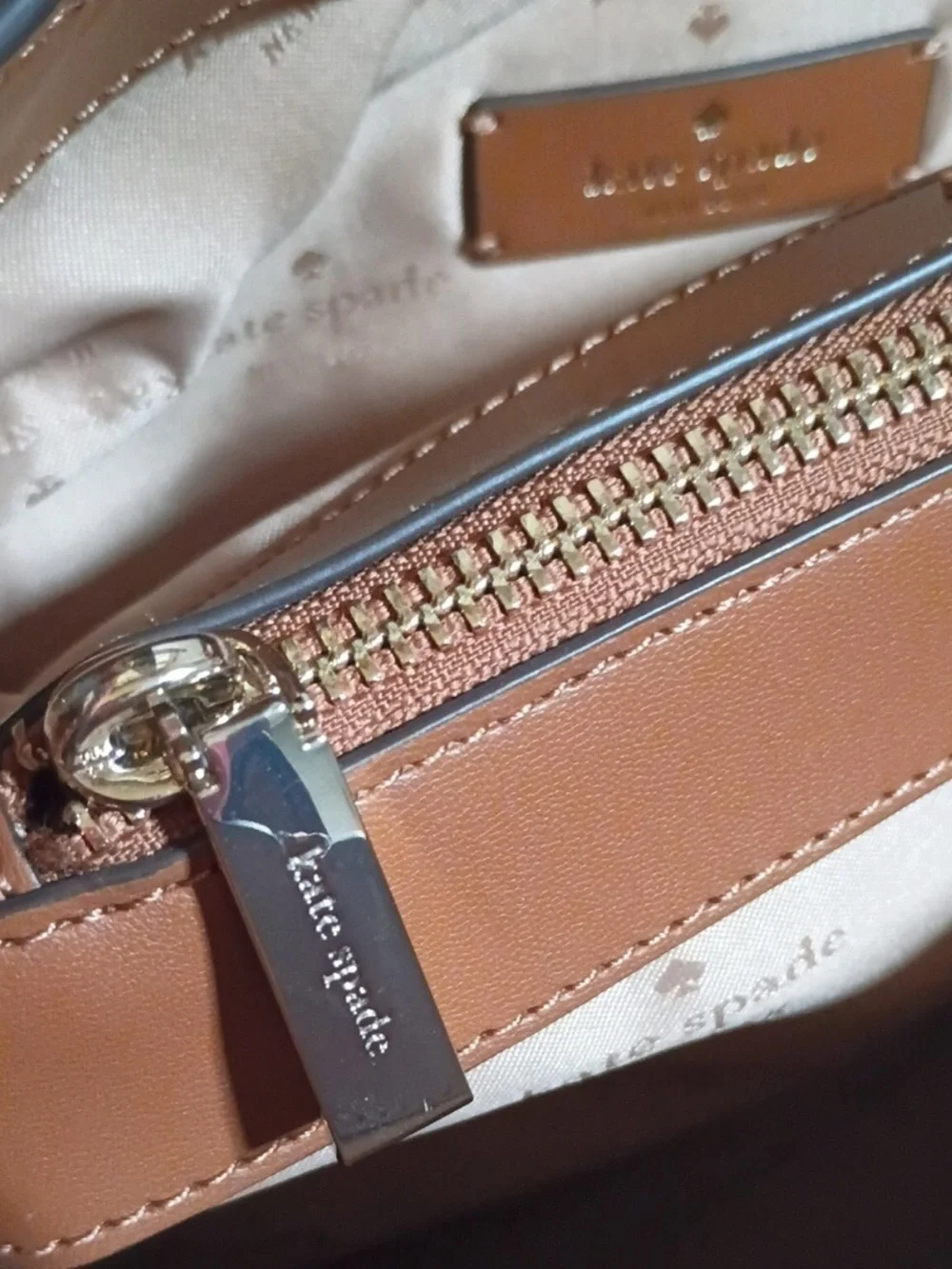 kate spade Dumpling satchel in Gingerbread Tan Pebble leather
